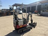 2013 Takeuchi TB108 mini excavator, rear three-quarter view
