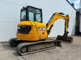 2018 JCB 48Z-1 mini excavator, rear three-quarter view