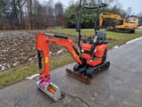 2019 Kubota U10-3 mini excavator, front three-quarter view