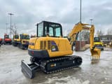 2015 Komatsu PC56-7 mini excavator, rear three-quarter view
