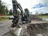 2017 Volvo ECR58D mini excavator, front three-quarter view