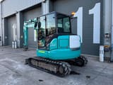 2021 Kobelco SK45SRX-6E mini excavator, rear three-quarter view