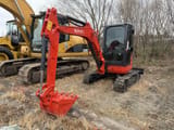 2024 Kubota U35 mini excavator, front three-quarter view