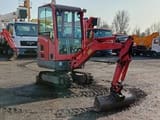 2017 Volvo EC15D mini excavator, front three-quarter view