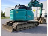 2016 Kobelco SK140SRLC-5 crawler excavator, rear three-quarter view