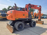 2016 Hitachi Zaxis 170W wheel excavator, rear three-quarter view
