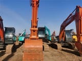 2023 Hitachi ZX210 crawler excavator, front view of bucket and boom