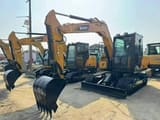 2024 Sany SY75C mini excavator, front three-quarter view