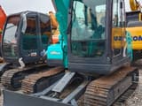2024 Kobelco SK75 crawler excavator, front three-quarter view