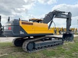 2025 Hyundai HX360L crawler excavator, rear three-quarter view