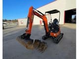 2019 Hitachi ZX19U-6 mini excavator, front three-quarter view