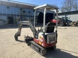 2013 Takeuchi TB108 mini excavator, rear three-quarter view
