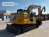 2021 Caterpillar 313-07B crawler excavator rear three-quarter view
