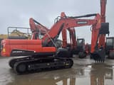 2019 Doosan DX225LCA crawler excavator, rear three-quarter view