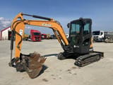2018 CASE CX37C mini excavator, front three-quarter view