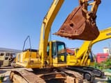 2018 Komatsu PC300-7 crawler excavator, rear three-quarter view