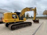 2018 Caterpillar 323 crawler excavator, rear three-quarter view