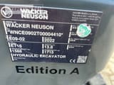 2022 Wacker Neuson ET16 mini excavator identification plate