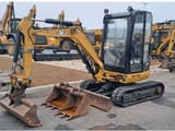 2019 Caterpillar 302.7DCR crawler excavator, front three-quarter view
