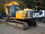 2015 JCB JS220LC crawler excavator, rear three-quarter view