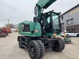 2016 Caterpillar M314F wheel excavator, front three-quarter view