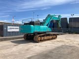 2019 Kobelco SK500LC-10 crawler excavator, rear three-quarter view