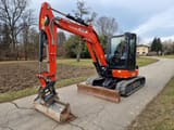 2024 Kubota U56-5 mini excavator, front three-quarter view