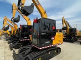 2025 Sany SY75C crawler excavator, front three-quarter view