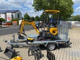 2026 Berger Kraus BK1000JSR mini excavator on trailer, side view