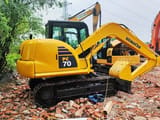 2018 Komatsu PC70 mini excavator, rear three-quarter view