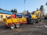 2018 Hyundai HW160 wheel excavator rear view with trailer