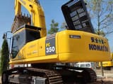 2022 Komatsu PC350 crawler excavator, rear three-quarter view