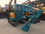 2022 Kubota U25 mini excavator, front three-quarter view