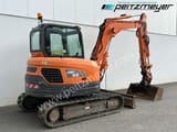 2018 Doosan DX63-3 mini excavator, rear three-quarter view