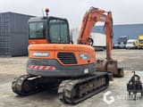 2017 Doosan DX85R-3 mini excavator, rear three-quarter view