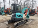 2023 Kobelco SK35 mini excavator, rear three-quarter view