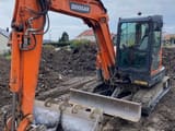 2018 Doosan DX62R-3 mini excavator, front three-quarter view