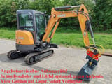 2022 CASE CX26C mini excavator, rear three-quarter view