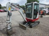 2023 Takeuchi TB216 V4 mini excavator, front three-quarter view