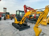 2023 Komatsu PC35MR mini excavator, front three-quarter view