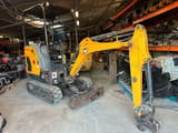 2020 Bobcat E17 mini excavator, front three-quarter view