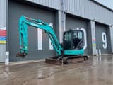 2023 Kobelco SK58SRX-7 mini excavator, side profile view
