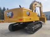 2026 Caterpillar 350 crawler excavator, rear three-quarter view