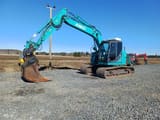 2013 Kobelco SK140SRLC-3 crawler excavator side view