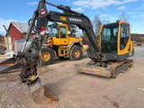 2007 Volvo EC55B mini excavator, front three-quarter view