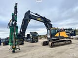 2019 Volvo EC300EL crawler excavator with drilling attachment, side view