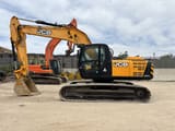 2015 JCB JS220LC crawler excavator, side profile view