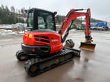 2019 Kubota U55-4 mini excavator, rear three-quarter view