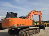 2018 Hitachi ZAXIS 350 crawler excavator, rear three-quarter view