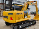 2014 Komatsu PC130 crawler excavator, rear three-quarter view